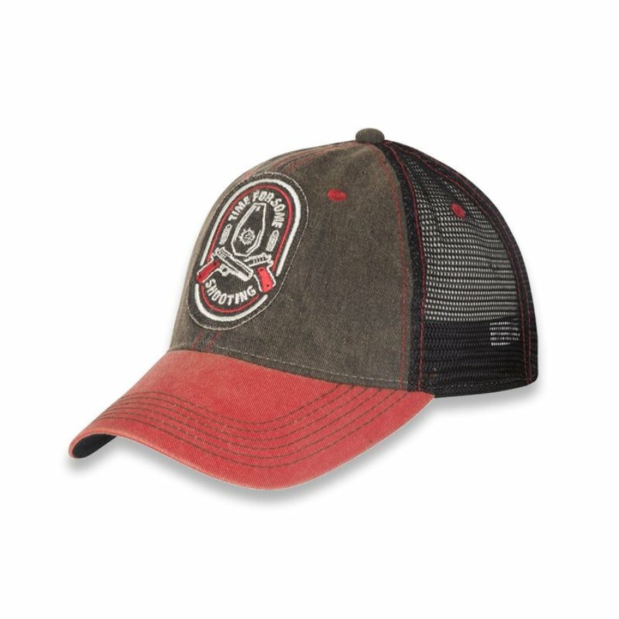 Apparel Helikon-Tex | Helikon-Tex Tiger Stipe Trucker Cap, Dirty Washed Black/Red Cz-Stt-Dw-0T0Vc Exclusive Design