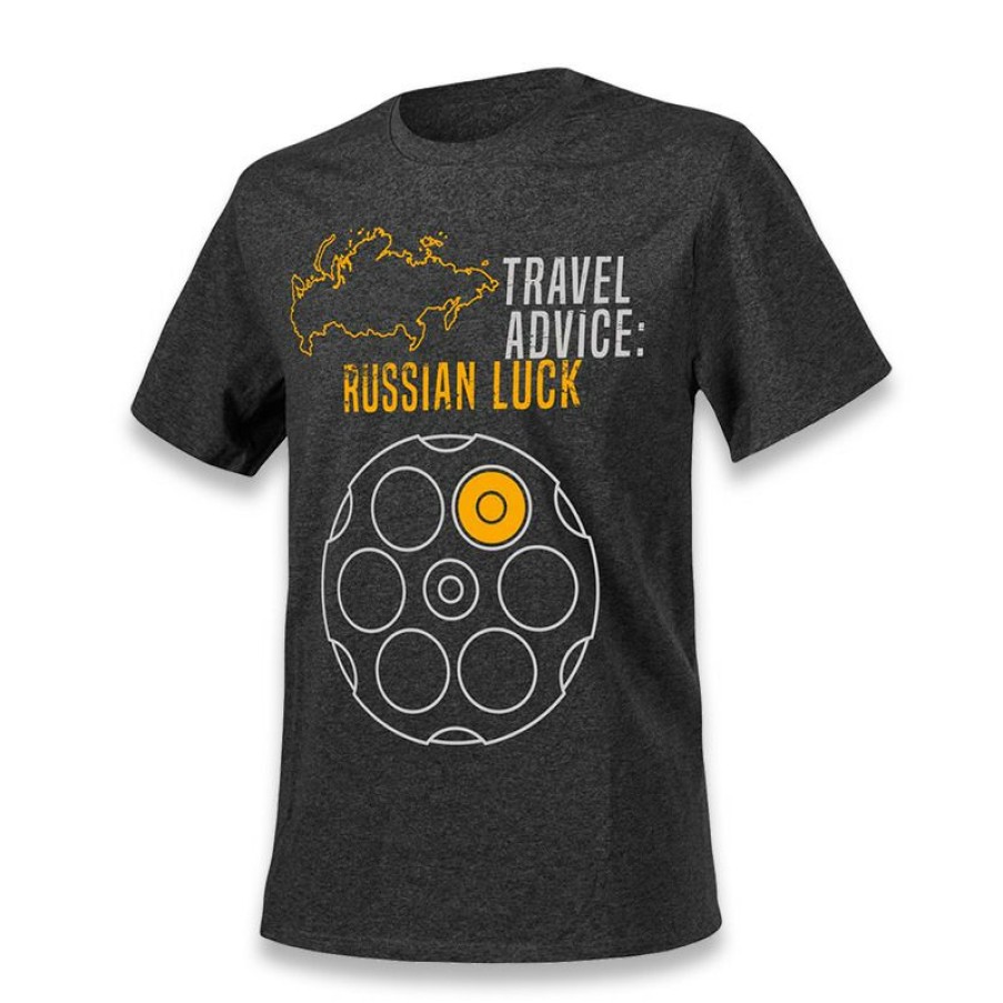 Apparel Helikon-Tex | Helikon-Tex Russian Luck T-Shirt, Melange Black Ts-Trl-Co-0119Z Top Selling